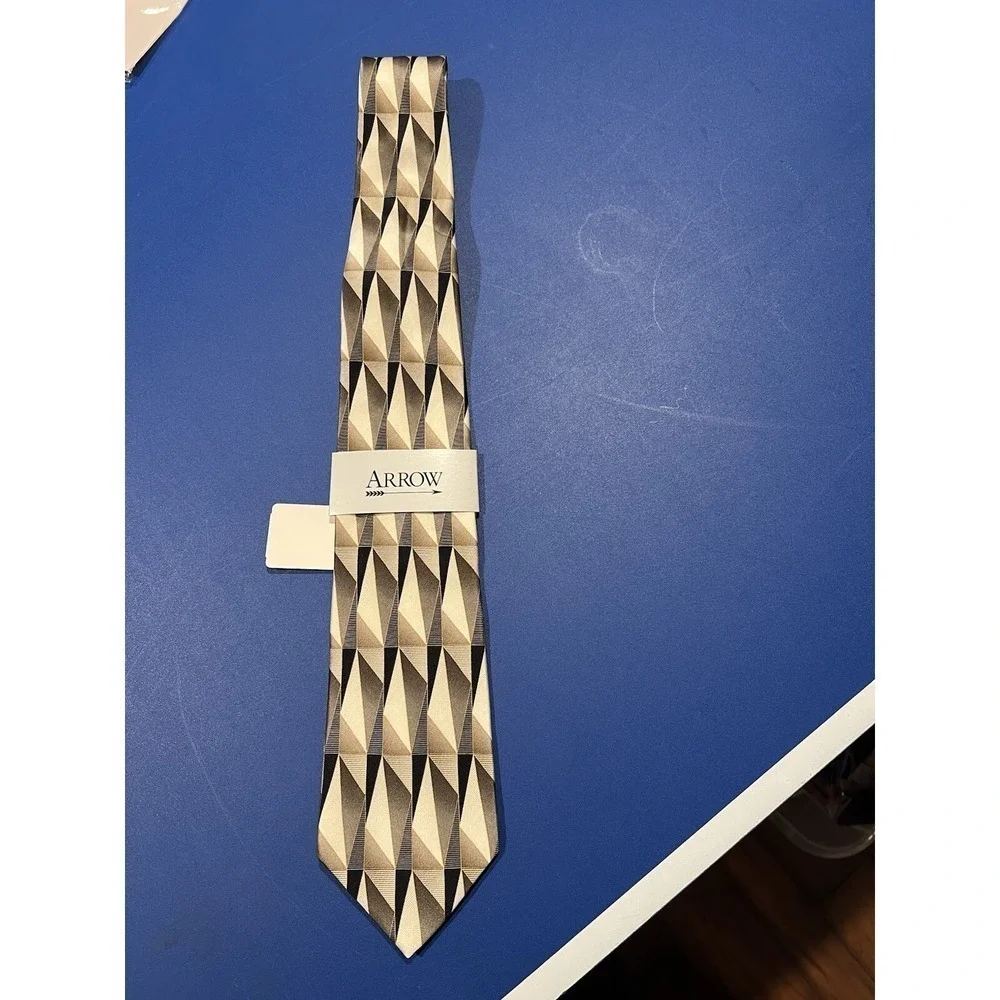 Arrow Men's Silk Tie NWT Neutral Business Workwear Made In The USA